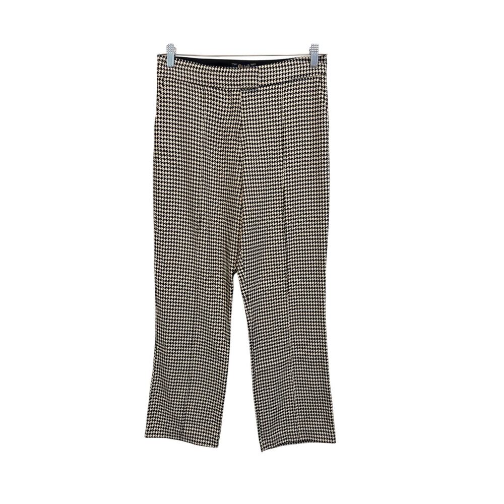 King Louie Houndstooth Pants Size 38 US 10 Black White Retro Work Office Career
